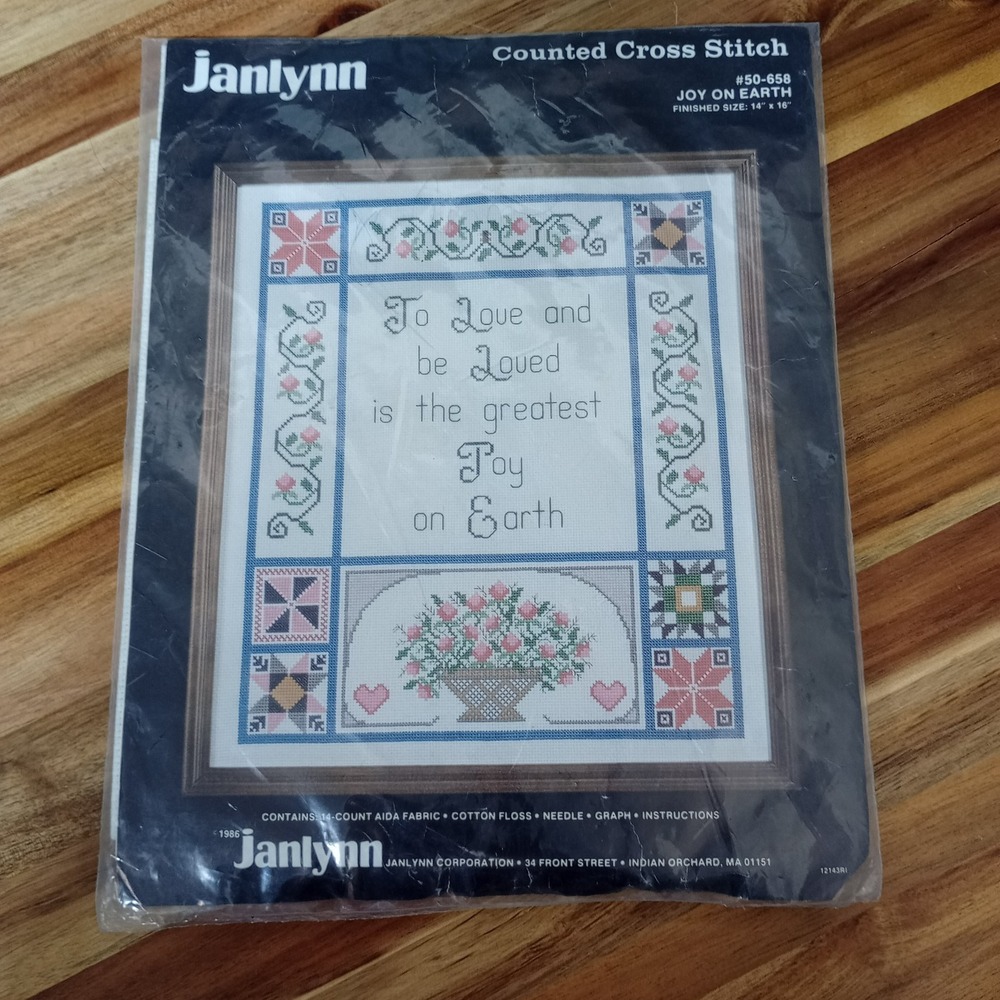 JanLynn‎ Counted Cross Stitch Kit Joy On Earth #50-658  NEW Sealed